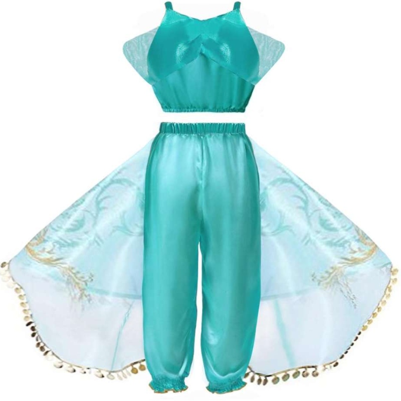 Girls Fancy Dress Kids Kids Halloween Costume Cosplay vestiti Lil Girls Princess Jasmine Party Dress