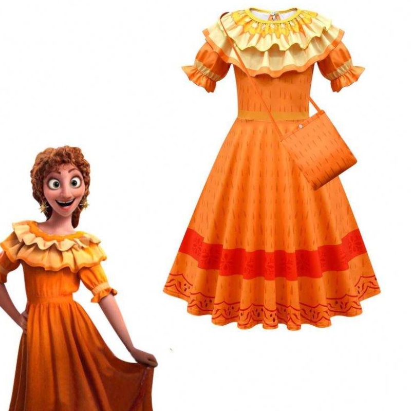 Baige Girls ENCANTO Abiti cosplay Mirabel Costumi Fancy Kids Clothes CHIES BILLIANA CARNIVALE CARNIVALE Abito ENCANTO