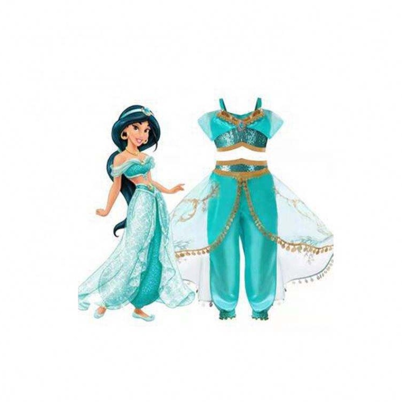 Nuovo prodotto TV&movie jasmine abito principessa Aladdin Magic Lamp Princess Costume Bilni Dresses Girl Party