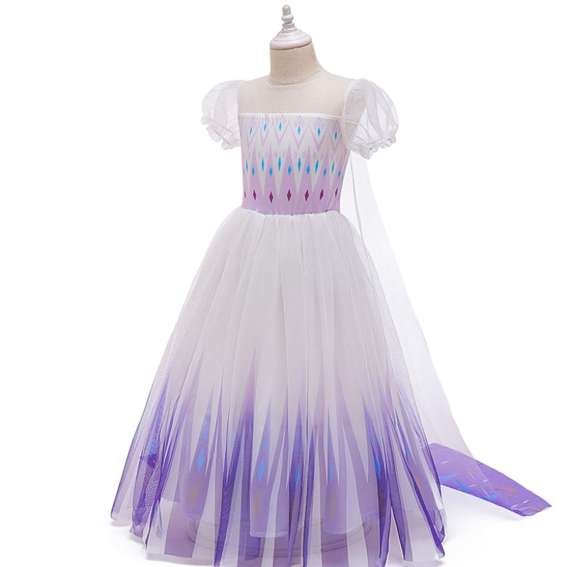 Nuova principessa Anna Elsa 2 vestito per bambini abiti blu di compleanno