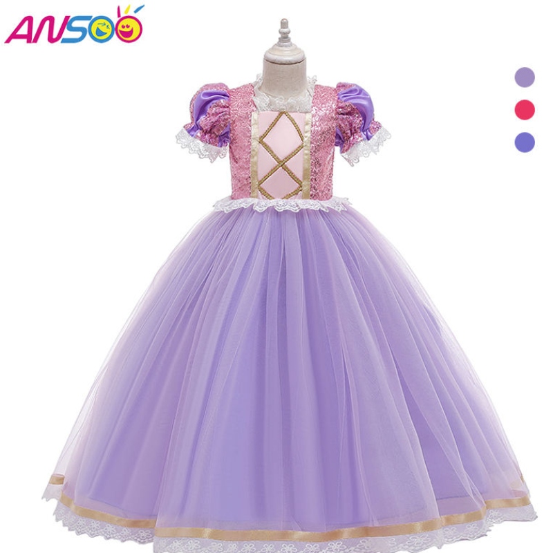 Ansoo Kids Birthday Party Dresses Halloween Pasqua Carnival Cosplay Princess Sofia Rapunzel Dress Up Girls Costume