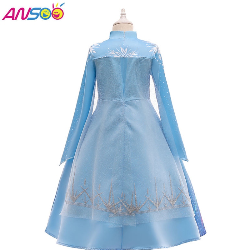 ANSOO KIDS ELSA Princess Dress Halloween Cosplay Fancy Party Dress Up Anna Elsa Costume per ragazze