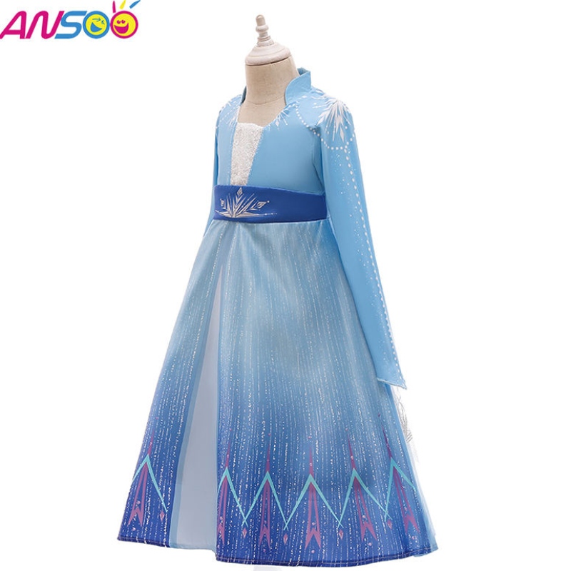 ANSOO KIDS ELSA Princess Dress Halloween Cosplay Fancy Party Dress Up Anna Elsa Costume per ragazze