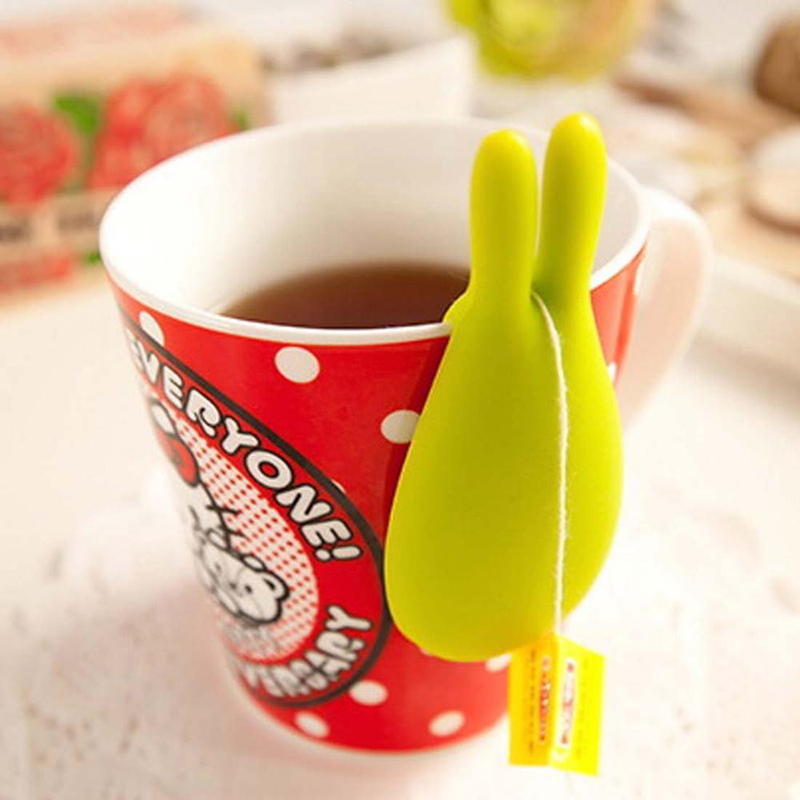 Porta della borsa da tè a forma di coniglio, tazza di clip cingili da tè, clip per infusore da tè silicone