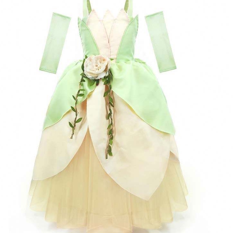 Festa di compleanno per bambini Halloween Abito da ballo Fancy Ball Dress Up The Frog Girls Princess Tiana Costume HCTB-006