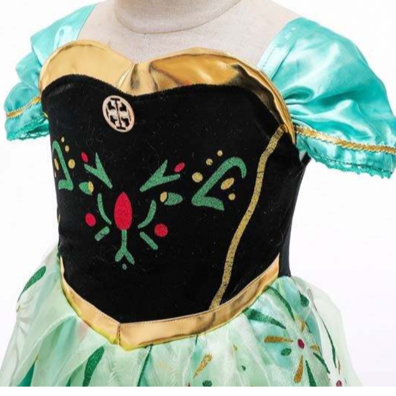 Ice Princess Coronation Green Costume Toddler bambine Anna Green Princess Dress HCGD-007