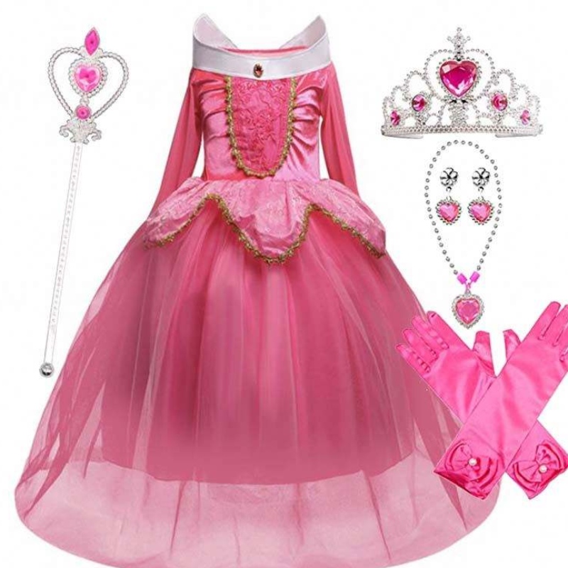 Halloween Costume Bambini Sleeping Beauty Princess Party Girls Dress 2-10 anni Abito Princess Aurora HCSP-002
