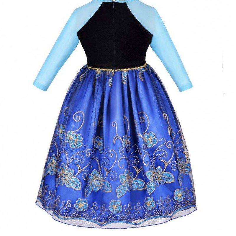 Abbigliamento per cosplay per bambini in stock Fantastico costume da principessa Anna con accessori con mantello HCGD-014