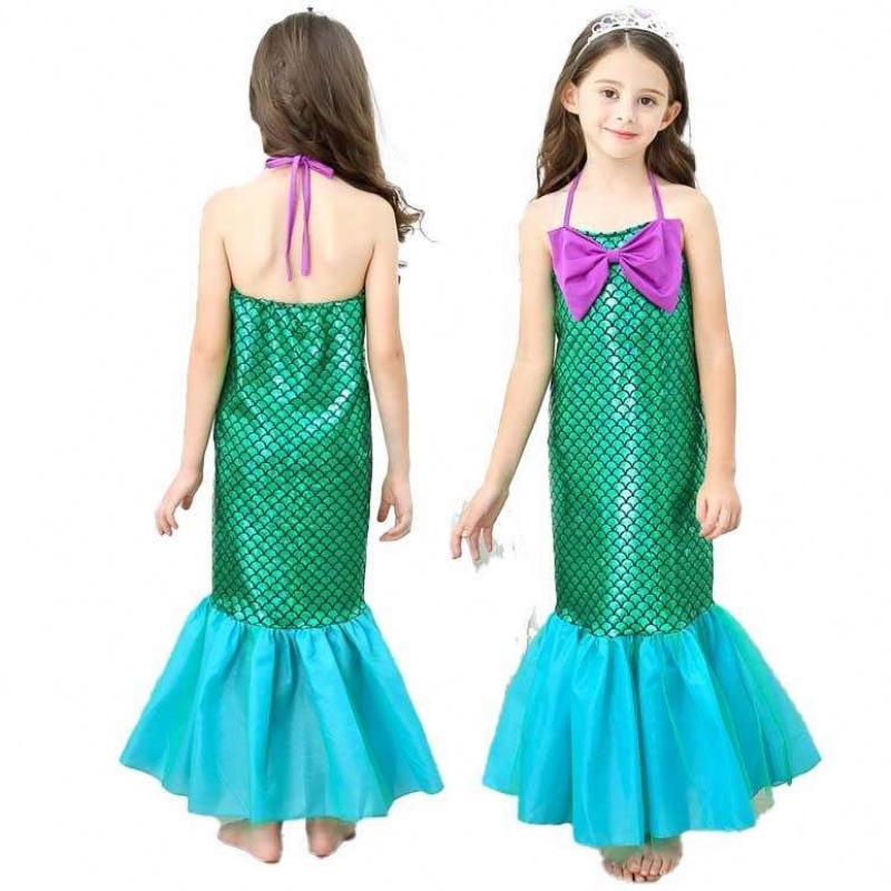 Veste per feste per bambine sirene la sirenetta da sirena ragazza con la bacchetta corona di guanti 3-10 anni DGHC-028