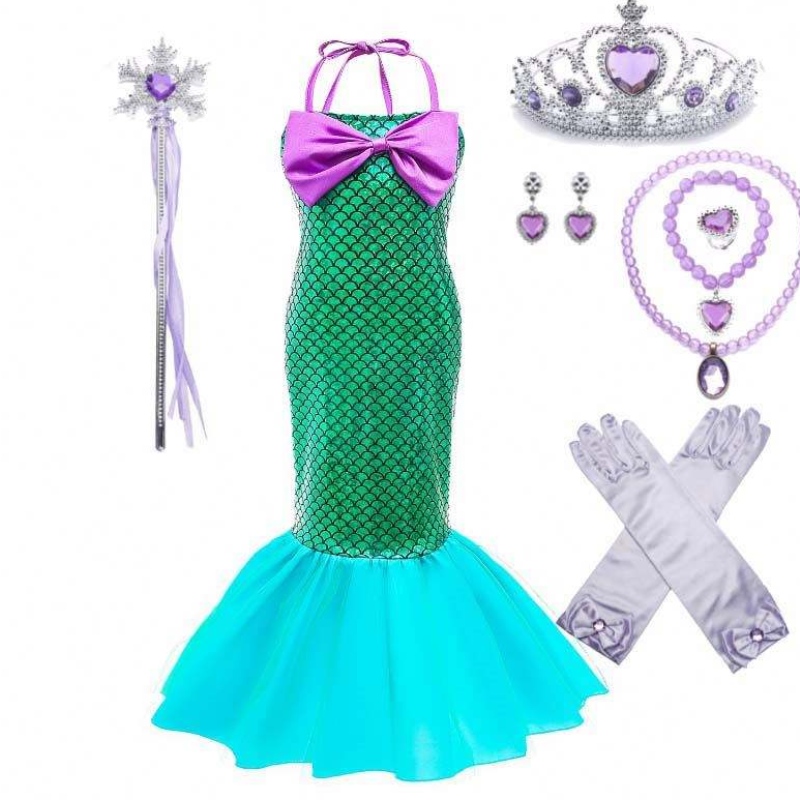 Amazon Hot Selling Fancy Party Princess Ariel Cosplay Up Kids Mermaid Costume DGHC-028