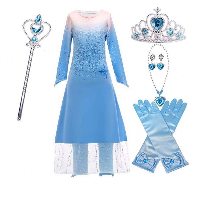 Ragazze per bambini Little Princess Fancy Dress Up Costume Costume Elsa Coronation Cosplay HCGD-020