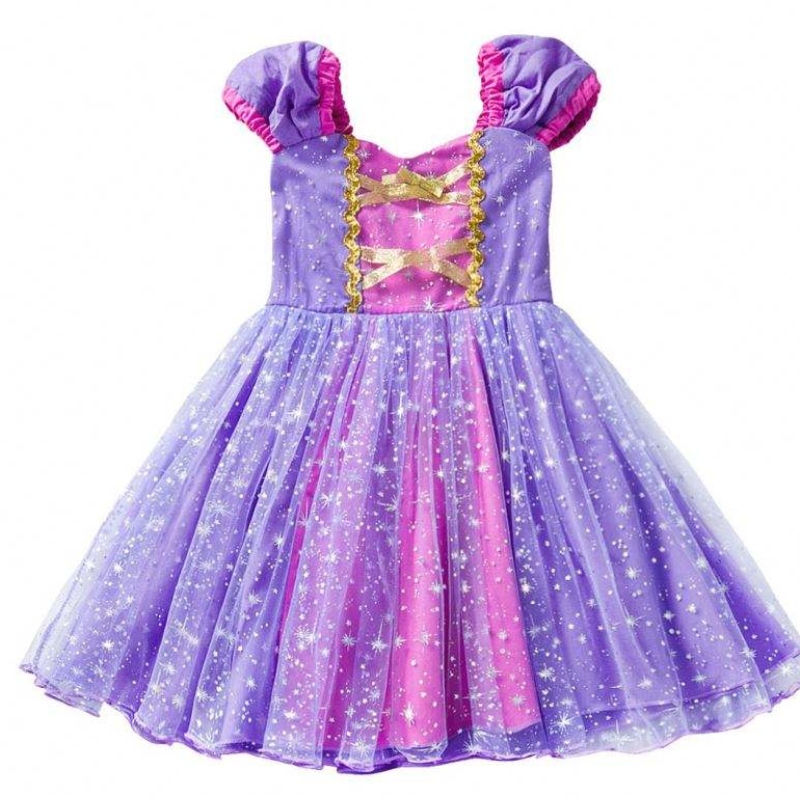 Abito da principessa Rapunzel di alta qualità per film per feste Tangled Perspals Cosplay Girls Birthday Party Dress per 1-4 anni