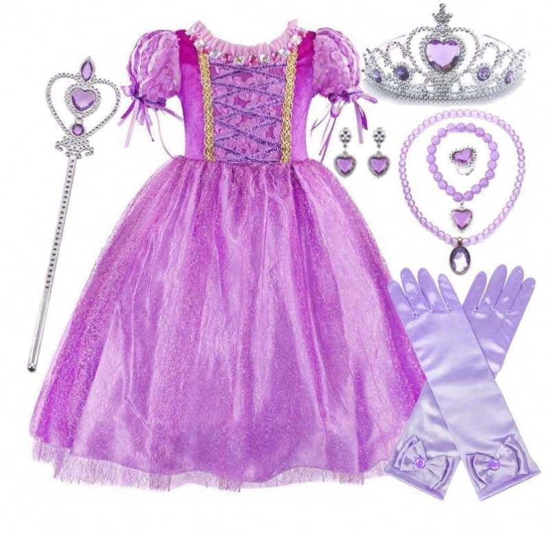 Gadgets 2022 bambine viola colore Rapunzel abito principessa con accessori HCRS-006