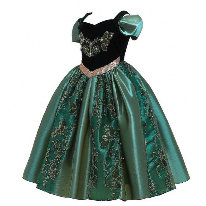 022 vestito più venduto per bambini bambine ragazze di Halloween Princess Anna Elsa costume con Cape HCGD-032