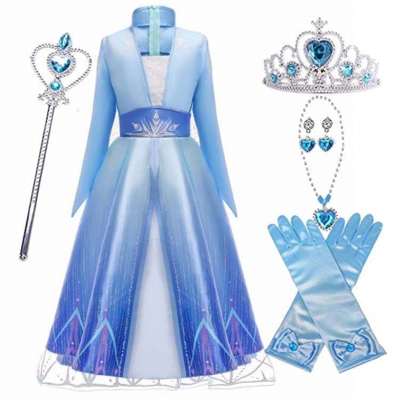 RAGAZZE RAGAZZE HALLOWEEN COSTERIORE COSIGLIE 110-150 CM Princess Dress Up Elsa Dress Princess HCGD-011