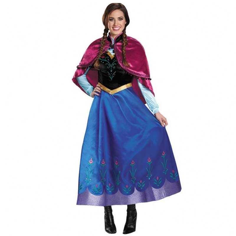 best seller 2022 adulto elsa anna cosplay donna di halloween costume abito da principessa adulto costume anna con mantello HCGD-053