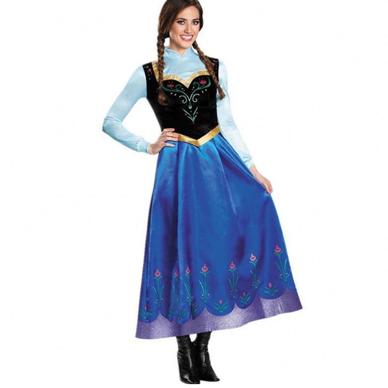 best seller 2022 adulto elsa anna cosplay donna di halloween costume abito da principessa adulto costume anna con mantello HCGD-053