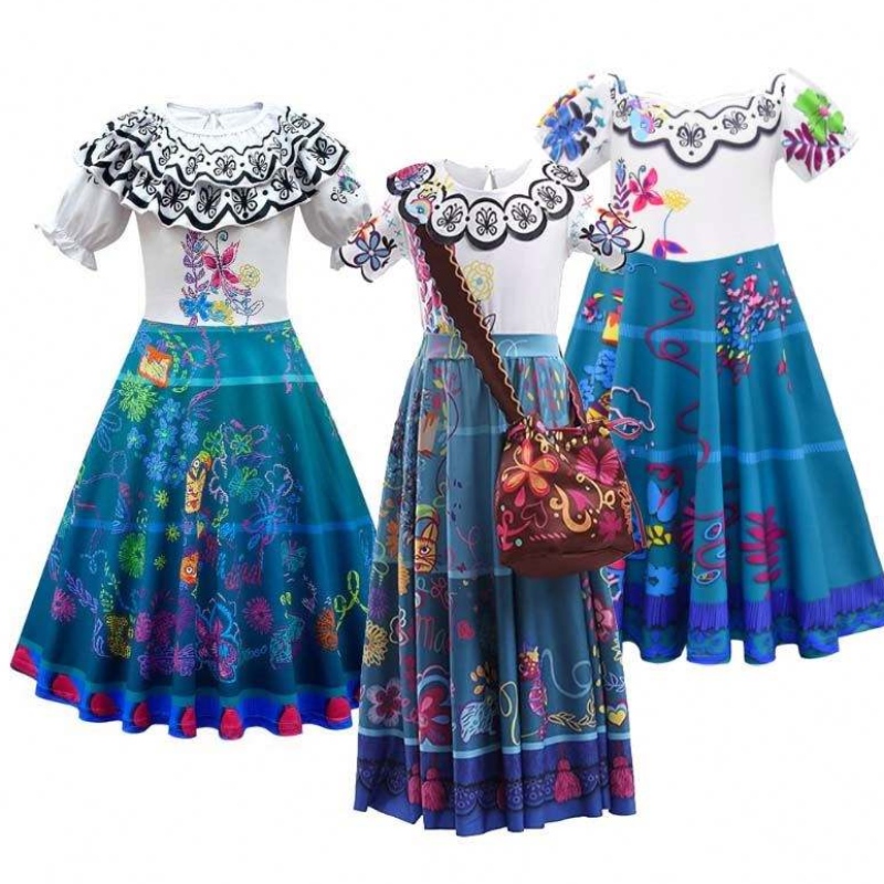 Girls Princess Dress Up Halloween Fancy Party Dresses 2-12 anni ENCANTO Costume Set HCIS-001