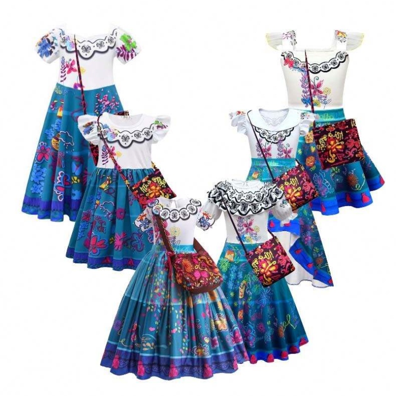 Girls Princess Dress Up Halloween Fancy Party Dresses 2-12 anni ENCANTO Costume Set HCIS-001