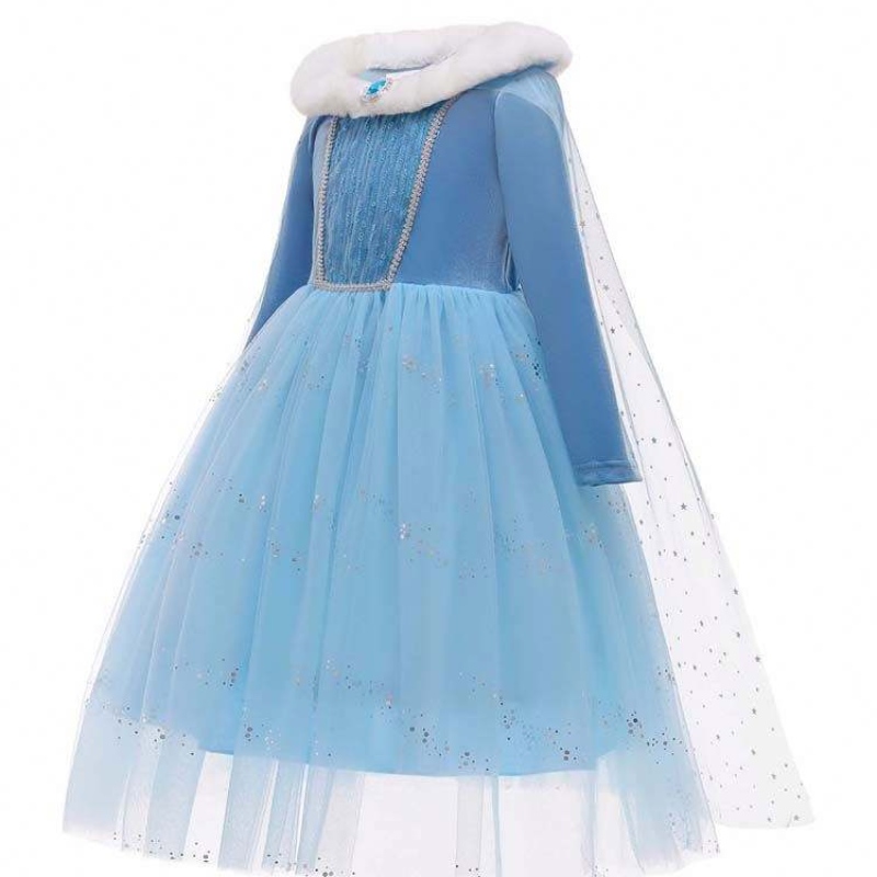 Halloween cosplay inverno caldo vestito di fantasia elsa costume cosplay con Cape HCGD-045