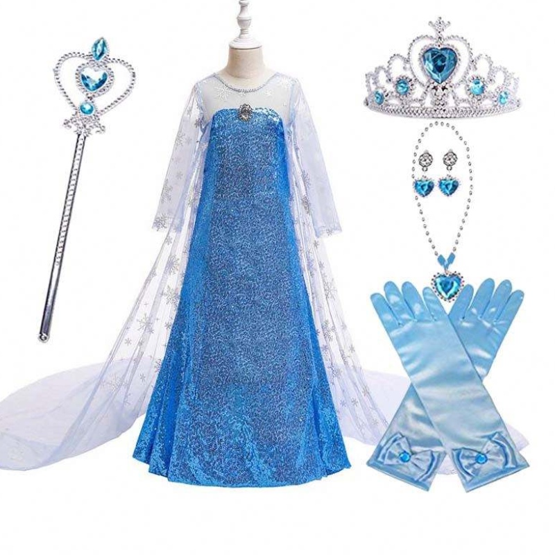 BAMBINI COSTUME BACCHINA BLU BLU ASSEGGIO SNOGE CAPIO CAPIO Principessa Elsa Dress HCGD-047