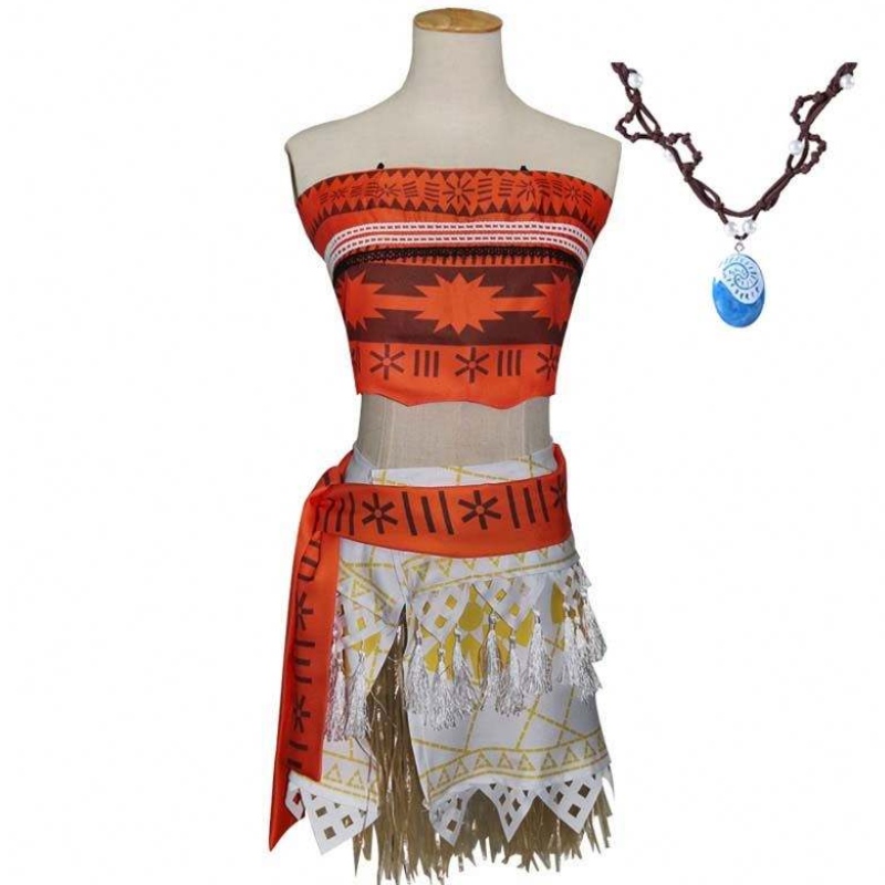 Halloween Party Adult Kids Cosplay Vaiana Princess Moana Addo per adulti con collana HCMO-005