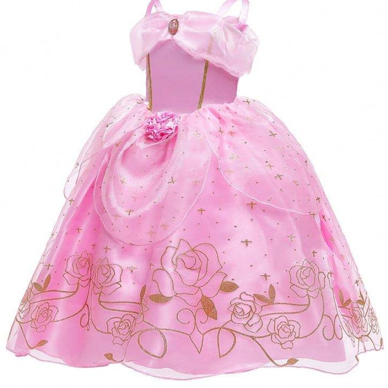 Kid Princess Dress Girl Girl Summer Fancy Party Abiti Pink Princess Aurora Costume HCSP-012