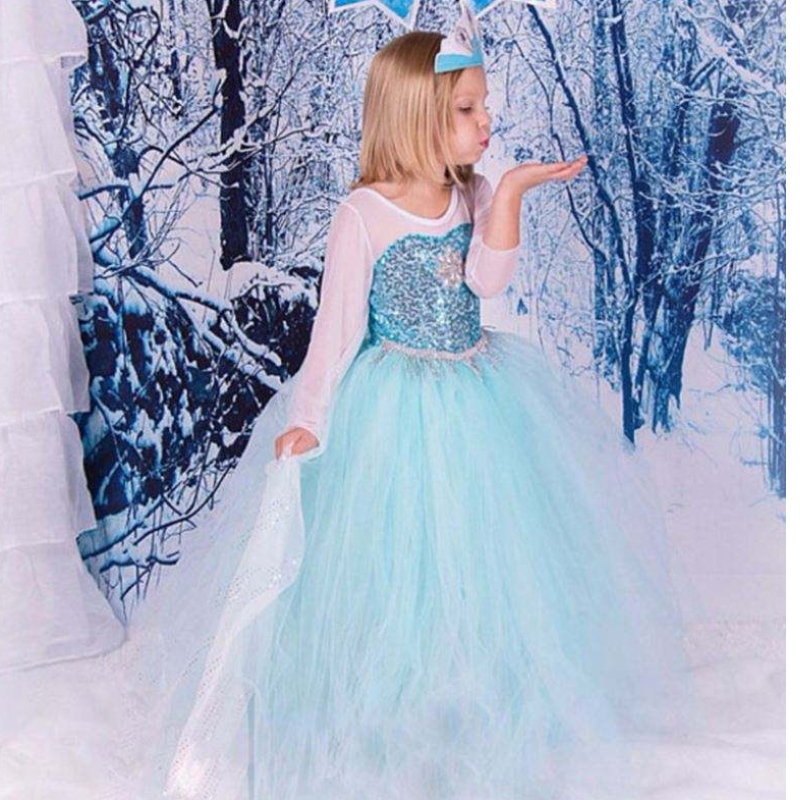 Fancy baby abiti elsa costumenatalizi abiti da festa di Halloween per bambini