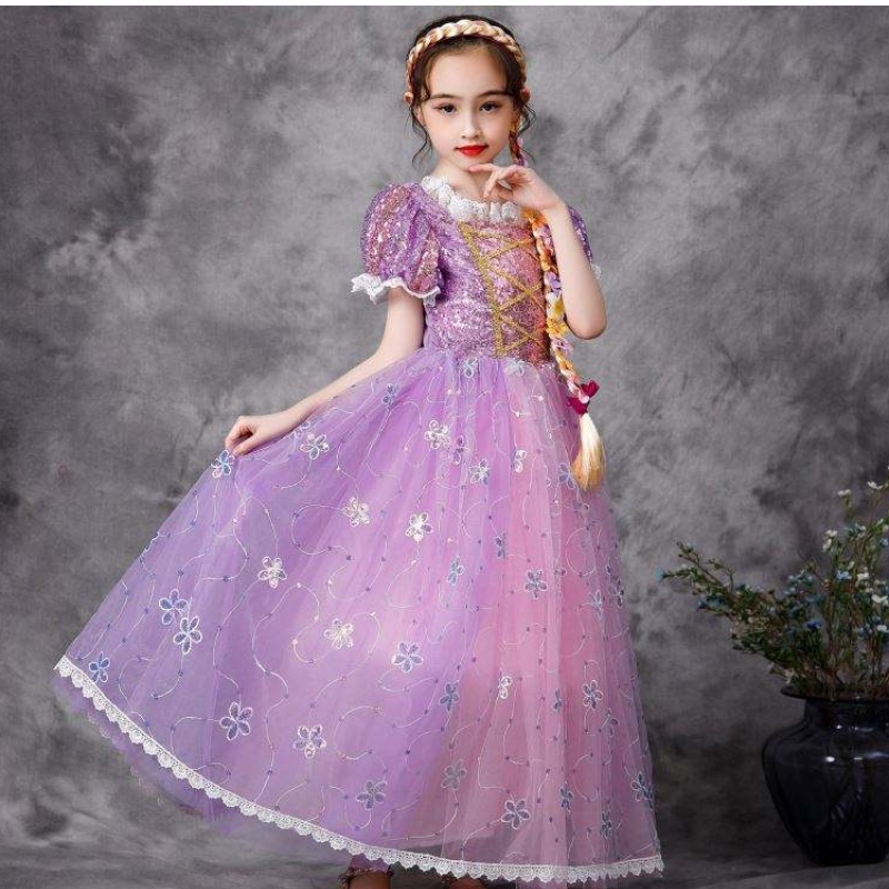 Baige in stile europeo abito principessa Halloween party indossare costumi rapunzel Fluffy Mesh Abito