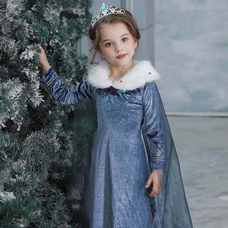 2020 festa all'ingrosso Elsa Anna Princess Girl Children Grollo inverno vestire il costume con cappotto