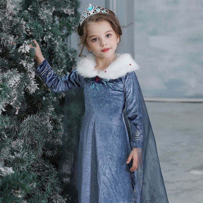 2020 festa all'ingrosso Elsa Anna Princess Girl Children Grollo inverno vestire il costume con cappotto