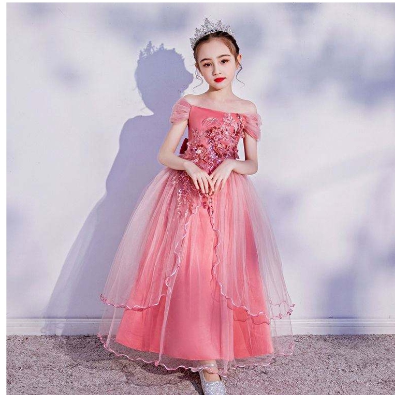 Disegni abiti da bambino di alta qualità boutique abbigliamento cresciuto in stile occidentale per bambini abito da ragazza sera lp-213