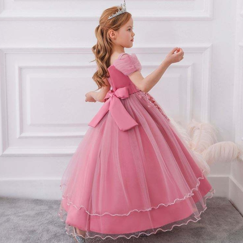 Disegni abiti da bambino di alta qualità boutique abbigliamento cresciuto in stile occidentale per bambini abito da ragazza sera lp-213