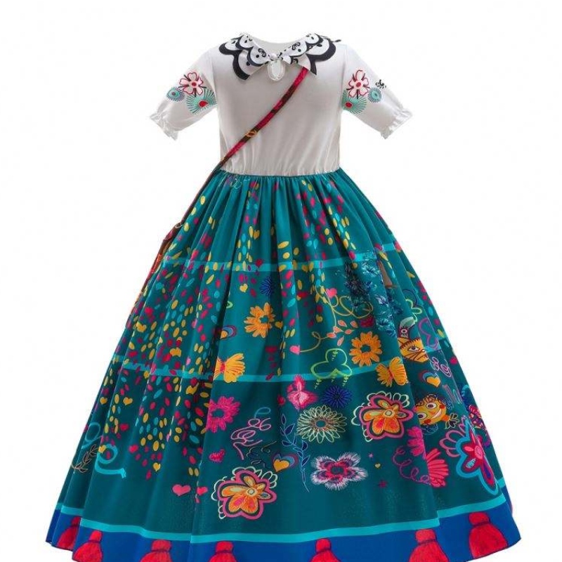 Nuovo Fashion Kids Encanto Movie Costume Halloween Mirabel Cosplay Dress Long Fashionistas Bashionista
