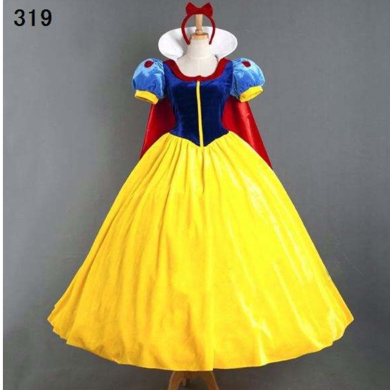 Donne all'ingrosso adulto Halloween Cartoon Princess Biancaneve Costume daneve in vendita Principessa dineve bianco con trambusto
