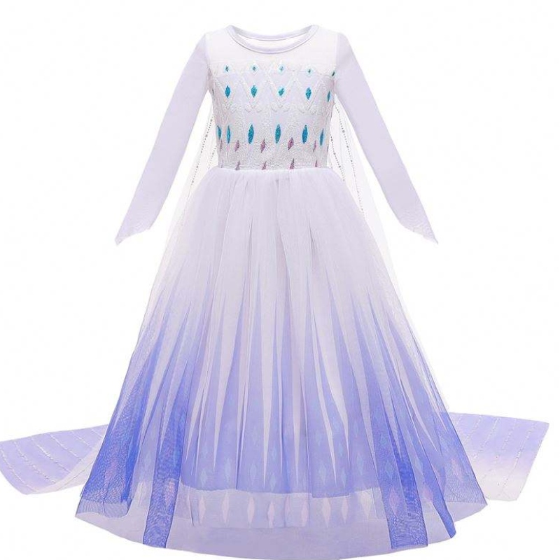 Nuovo stile Girls Principess Elsa Dress Ball Gown Birthday Kids Cosplay Helloween Abbigliamento TV/movie Cosplay Costum