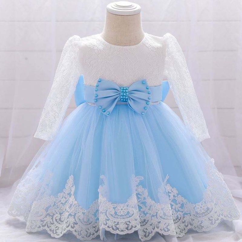 Baige Flower Girl Party Wear Dress Western Battesimo Abiti di battesimoneonato in pizzo