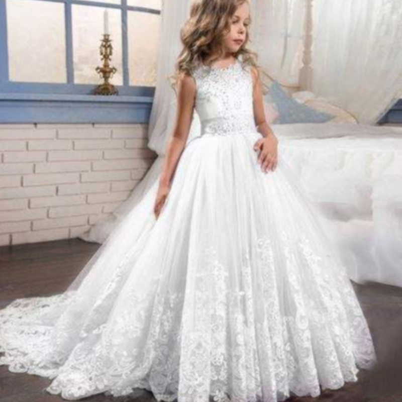 Baige Luxury Princess Sleeveless Abito da festa all'ingrosso Abito da ballo da ballo Fancy Birthday Party fine
