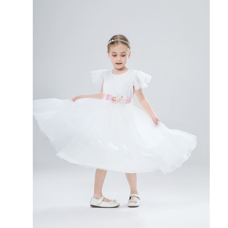 Abito da ragazza di fiori bambini abiti da sposa da damigella d'onore per bambini abiti di tulle rosa ragazze boutique feste