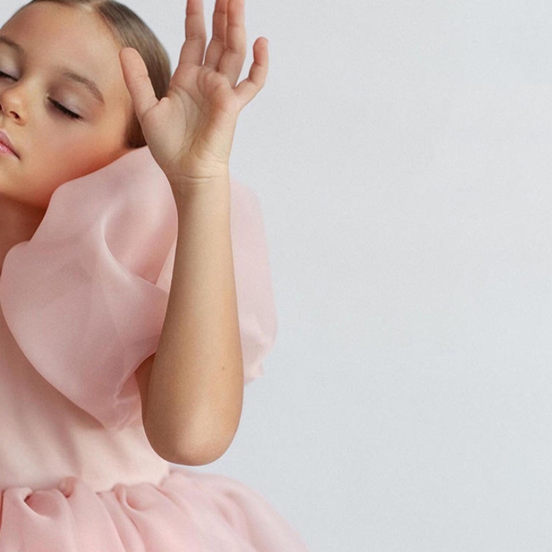 Girl Girl Princess Vintage Dress Tulle Child Vestido Signetta Pink Wedding Party Birthday TUT BAMBINO Abito da ballo