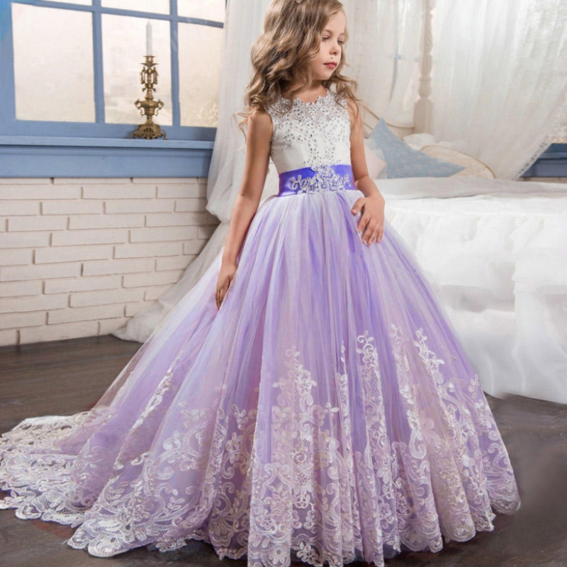 2022 Girls Dress Summer Long Kids Abiti da damigella d'onore per bambini abito da sposa principessa 3 10 14 anni Vestido