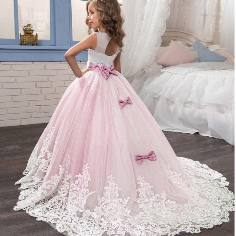 2022 Girls Dress Summer Long Kids Abiti da damigella d'onore per bambini abito da sposa principessa 3 10 14 anni Vestido