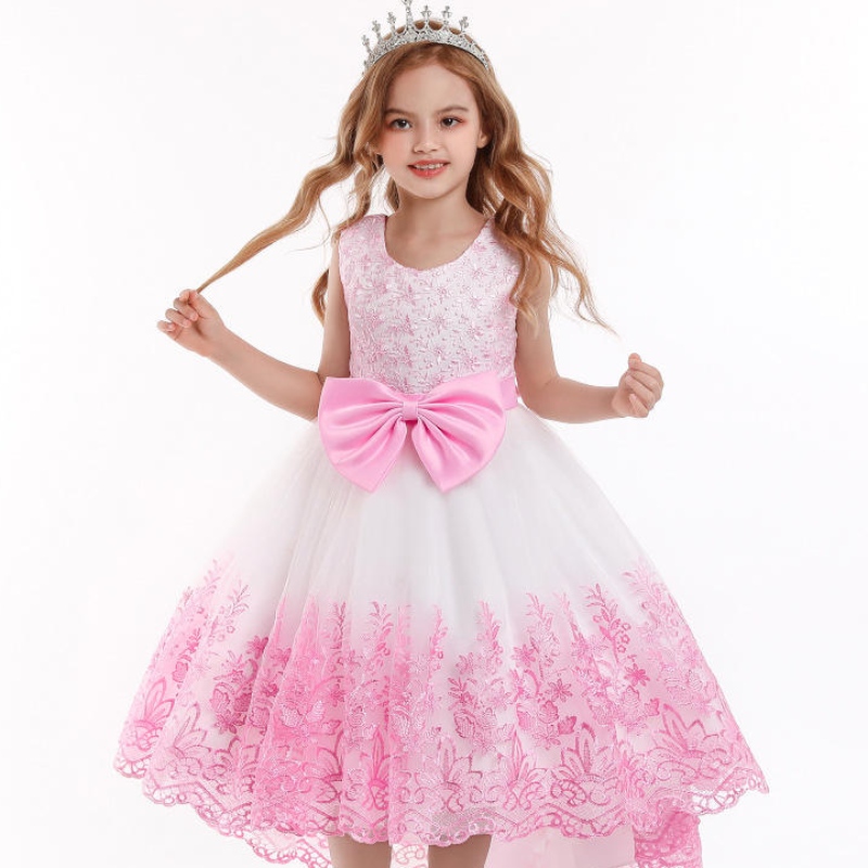 Girl Princess Dress Kids Kids Formal Evening Wedding Party Costume per ragazze abiti da fiore di tulle di tulle abiti estivi