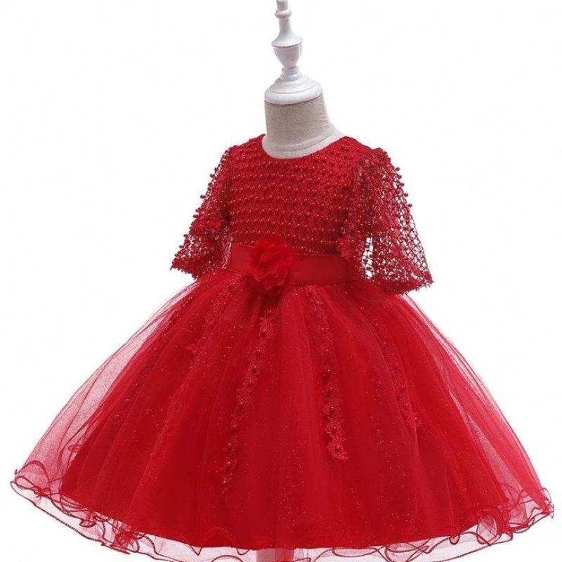 Baige Birthday Cute adorabile Girls Party Dress Christmas Baby Lace Flower Kids Boutique L5115