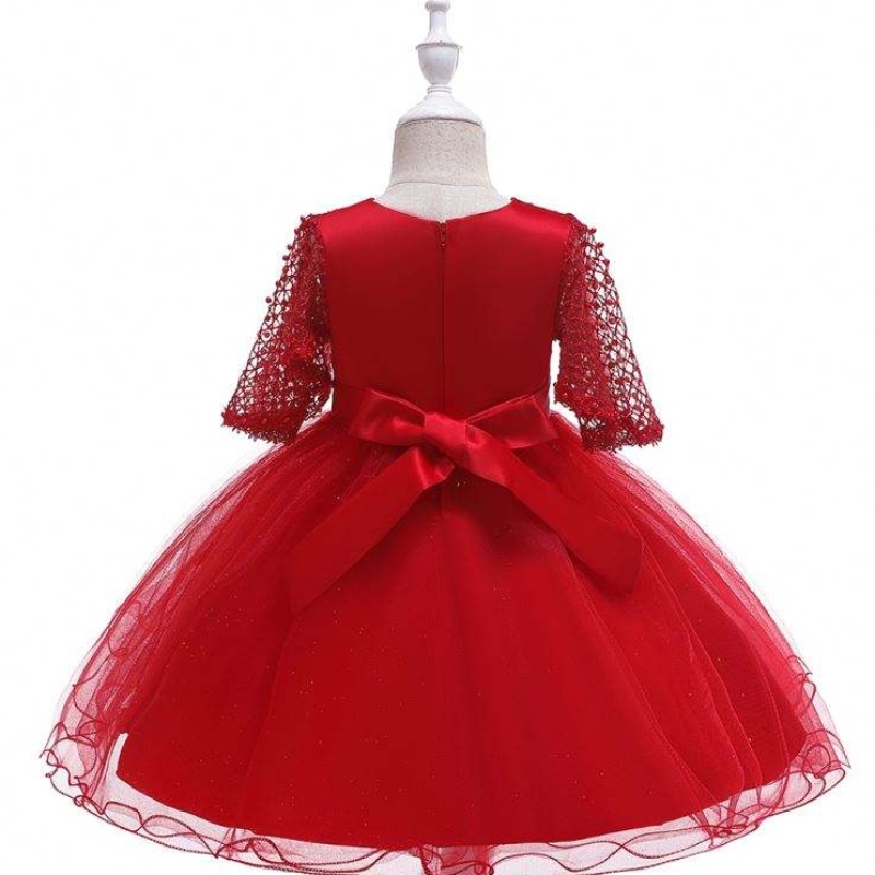 Baige Birthday Cute adorabile Girls Party Dress Christmas Baby Lace Flower Kids Boutique L5115