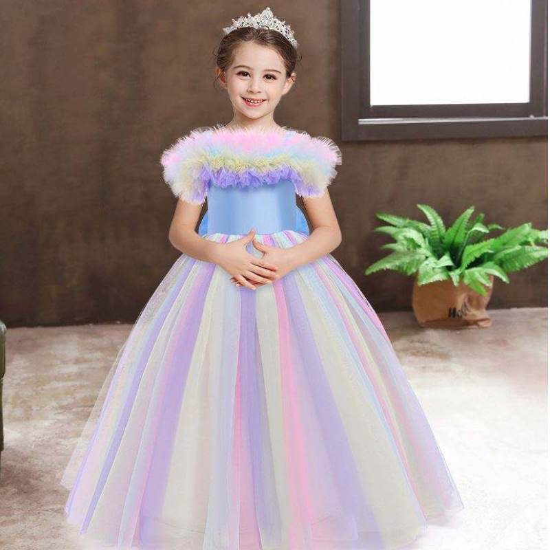 Flower Girl Unicorn Dress Wedding BAMBINA GIURN OBBITTI BAMBINI Abiti per il compleanno di bambini per il compleanno