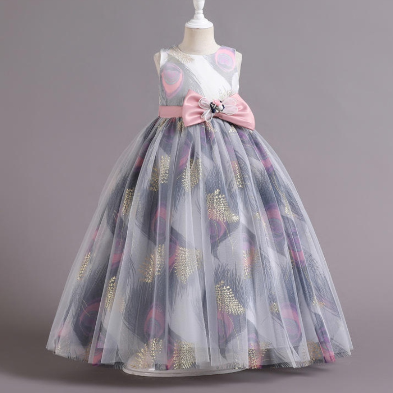 Princess Dress Kids Kids Formal Evening Wedding Party Costume per ragazze abiti da fiore di tulle di tulle abiti estivi