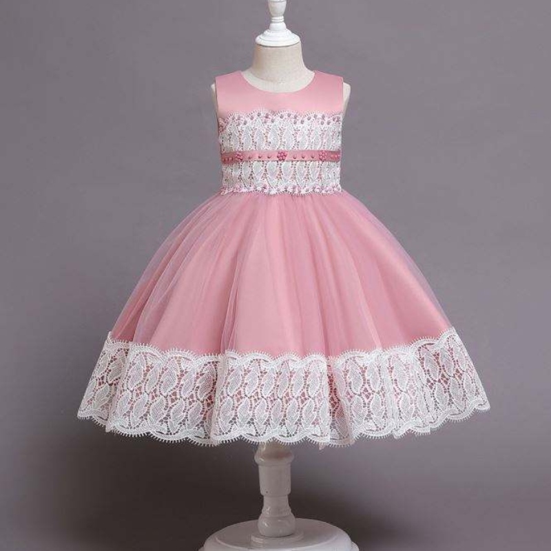 Baige New Arrivals Bellissimi vestiti per la ragazza di compleanno per la bambina da ragazza del pizzo.