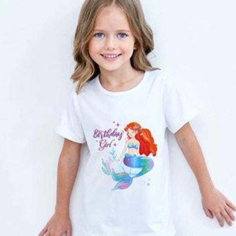 Baige Girl Summer Short Short Short Cute Unicorno Maglietta in cotone stampata Rainbow Tutu Performance Gonna