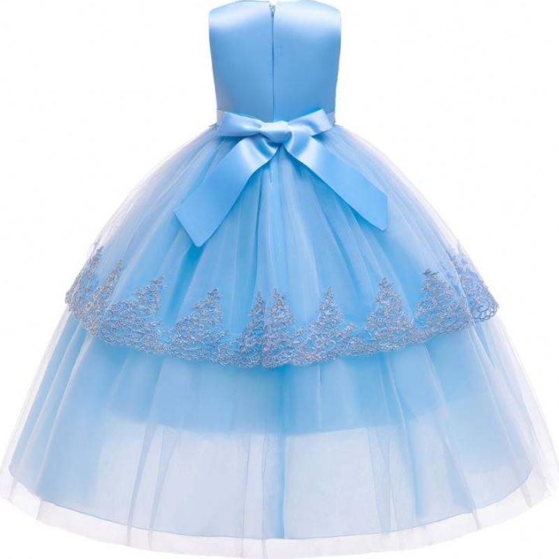 Baige Elegant Sequenzed Design Princess Design for Children Abbigliamento Girls Summer Long Abites 2022